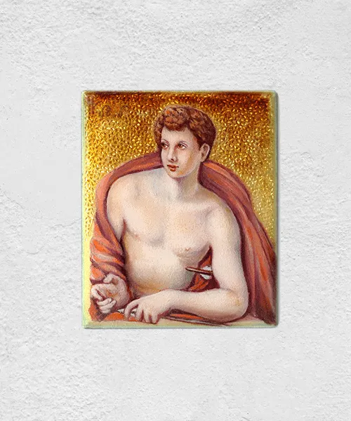 Saint Sebastian — 18ct gold, 32 x 38 mm