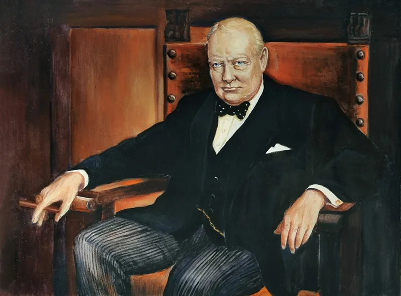 Winston Churchill (after Arthur Pan) — 18ct gold, 83 x 64 mm