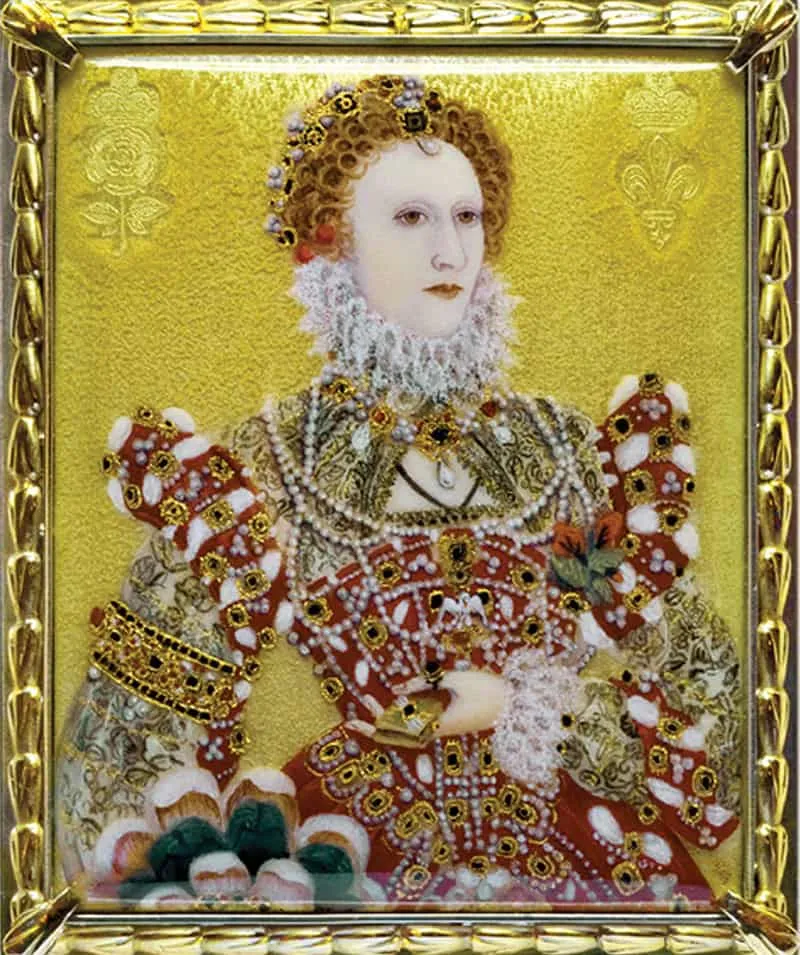 Queen Elizabeth I (after Nicholas Hilliard) — 18ct gold